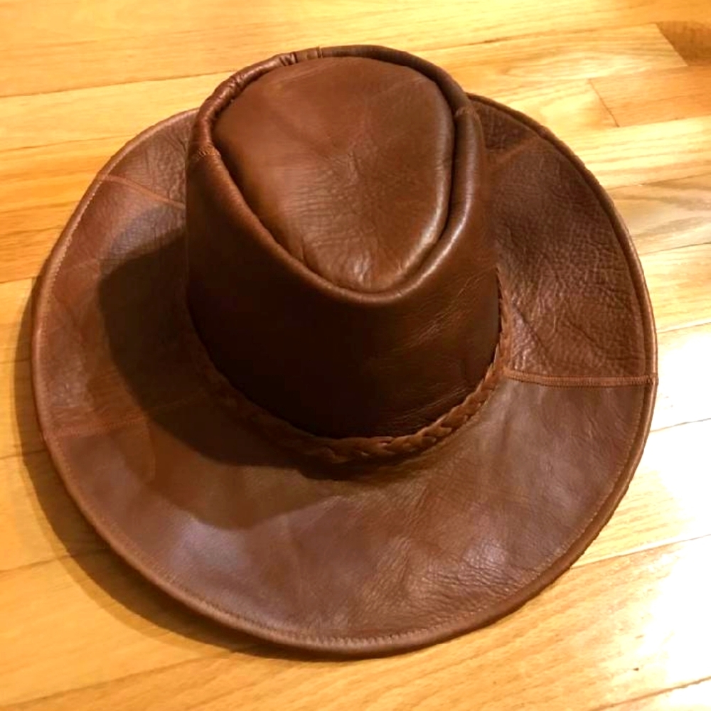 Genuine leather rancher hat